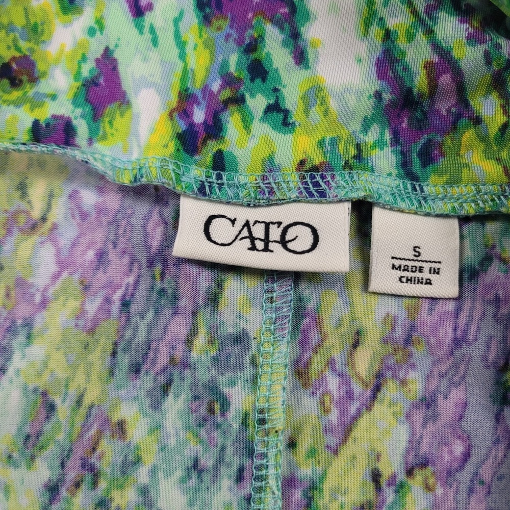 Cato Skirt Womens Small Green Purple High Low Hem Snakeskin Pattern Flowy Casual - Picture 3 of 9
